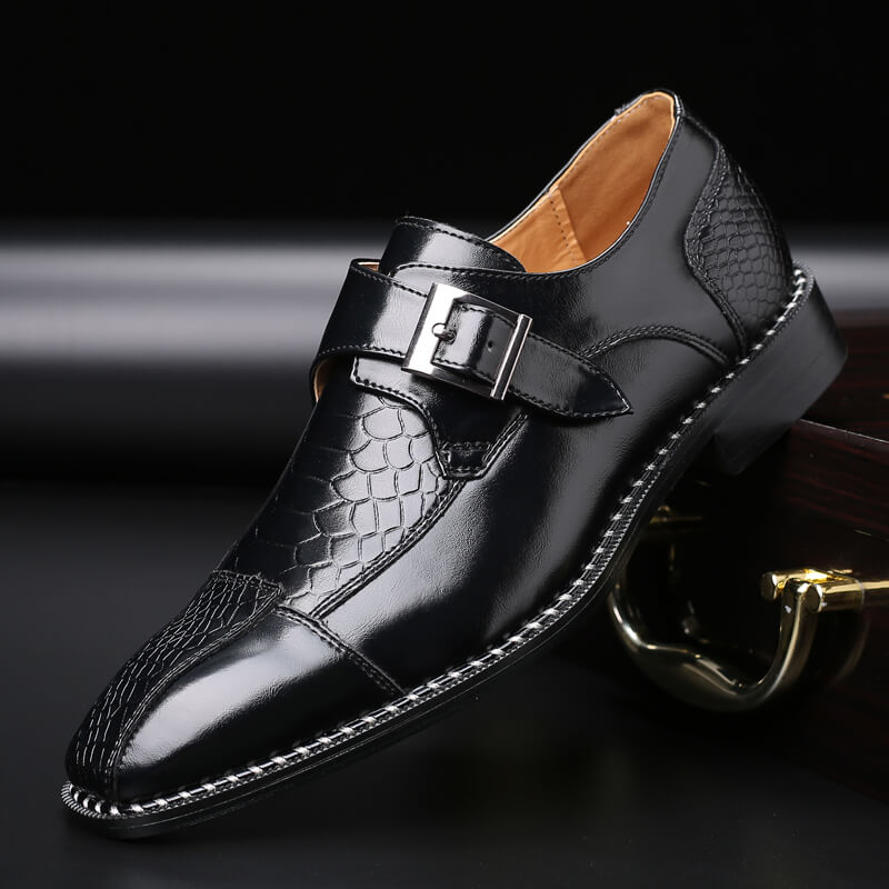 Business Shoes – Crocodile Pattern & Glossy Finish