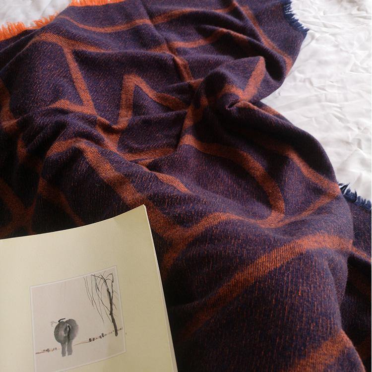 Scarf – Geometric Pattern & Fringed Edges
