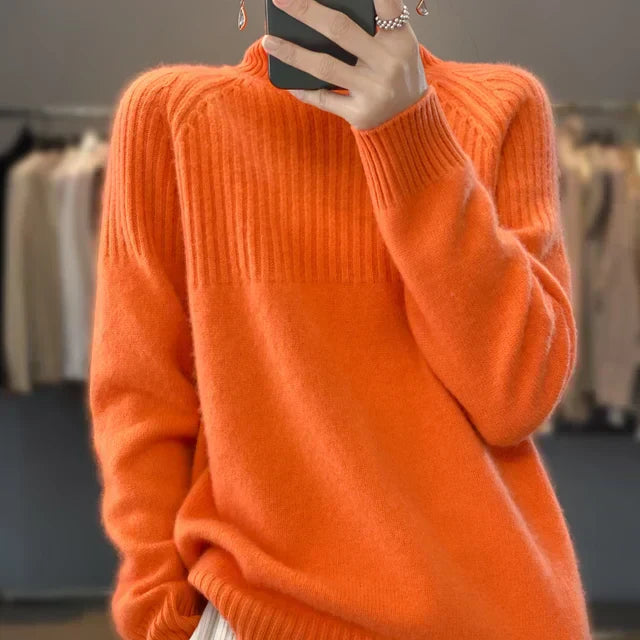 Turtleneck Pullover – Wool Blend & Relaxed Fit