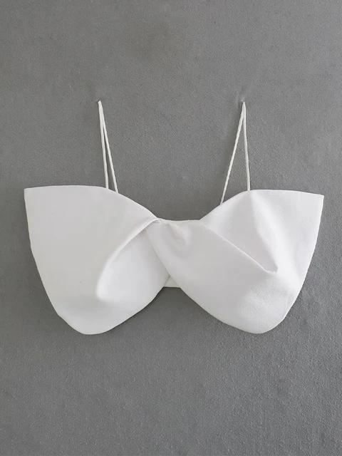 Camisole with bow knot and spaghetti straps