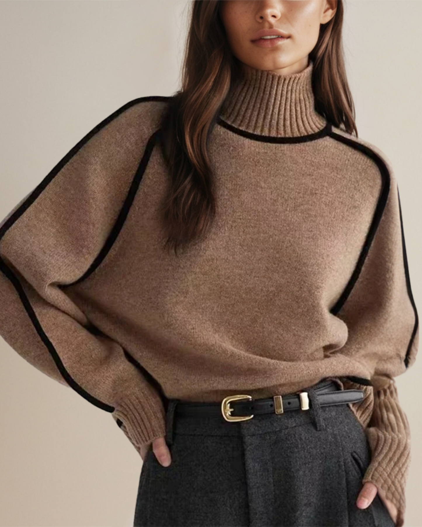 Turtleneck pullover relaxed fit