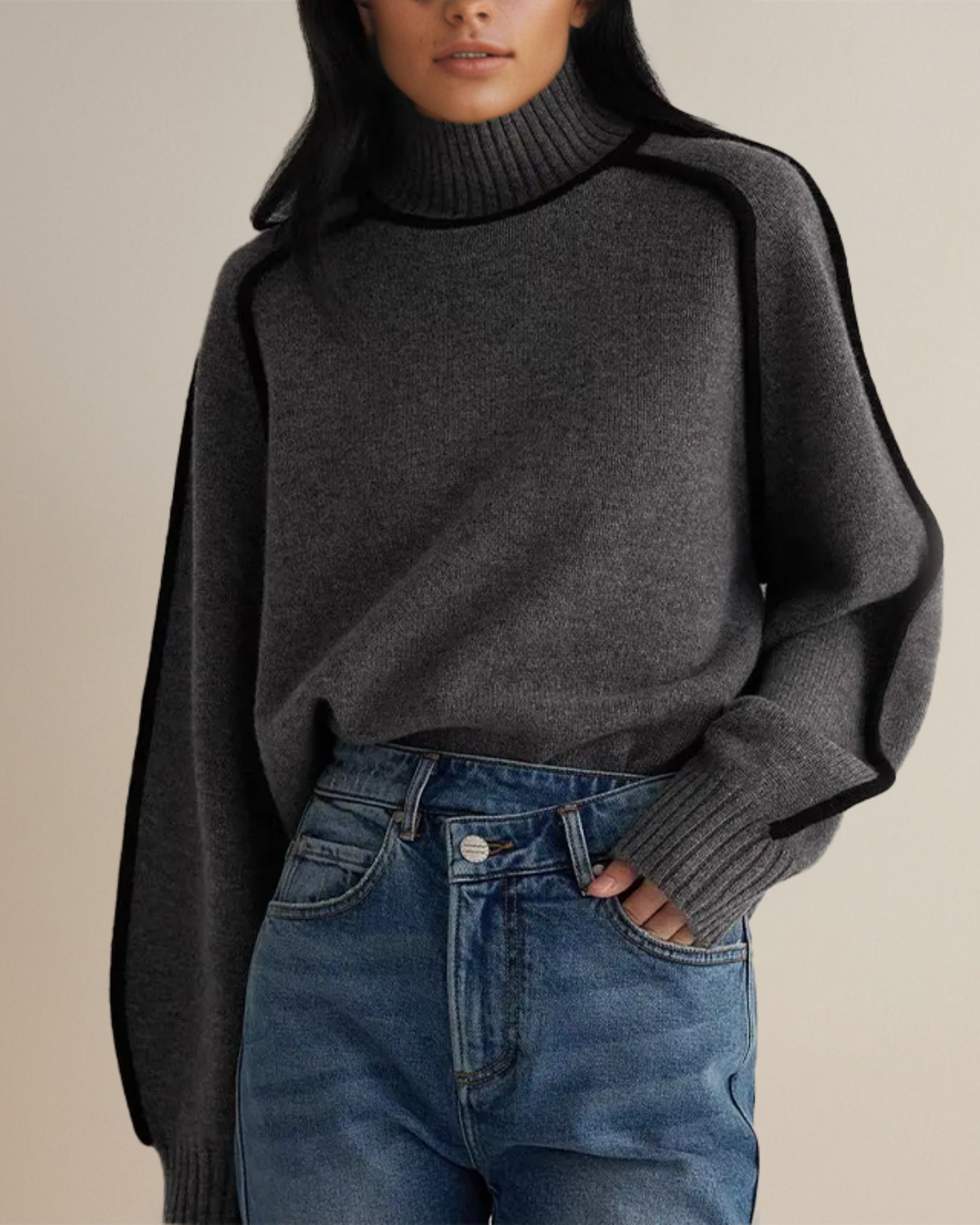 Turtleneck pullover relaxed fit