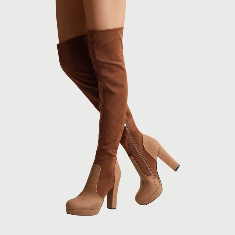 Stylish Over-the-Knee Boots with a Sturdy Block Heel