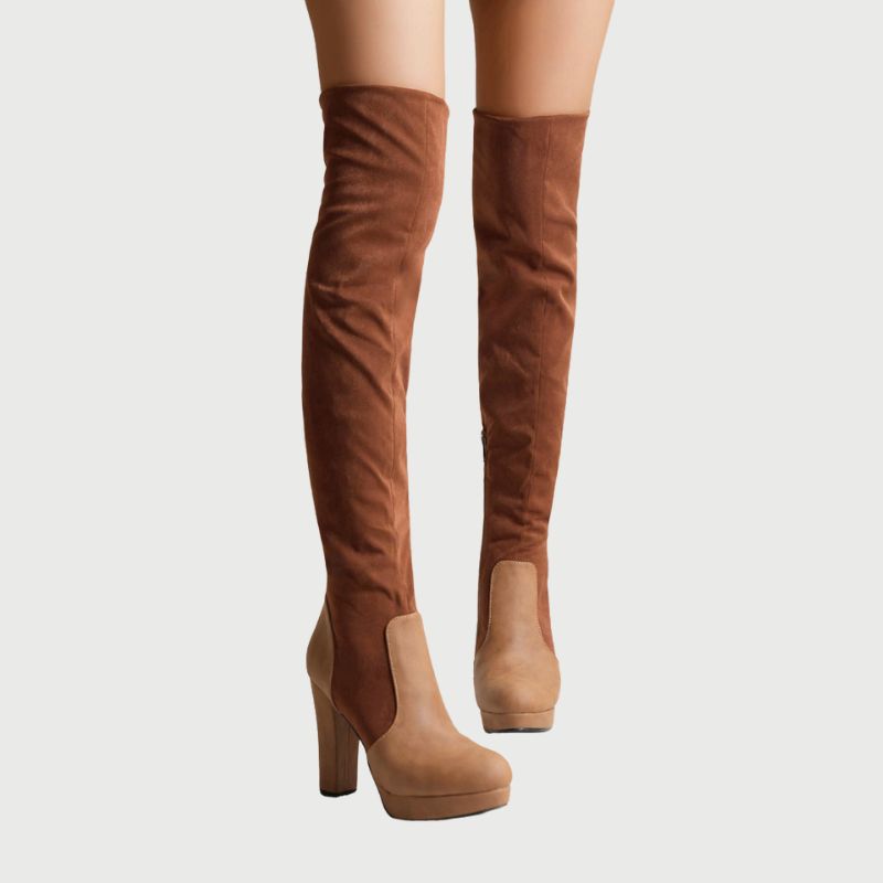 Stylish Over-the-Knee Boots with a Sturdy Block Heel