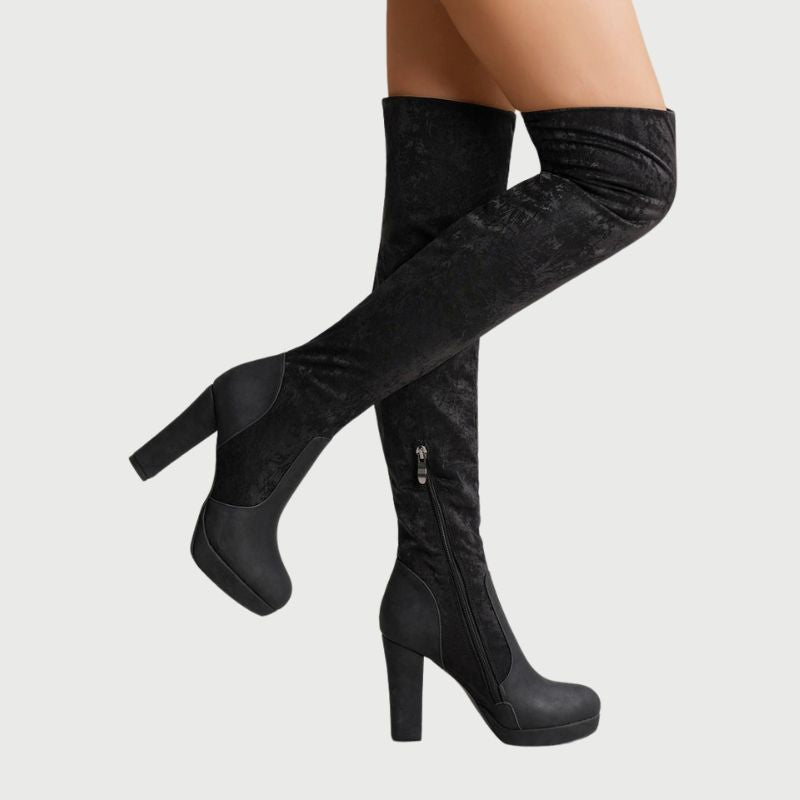 Stylish Over-the-Knee Boots with a Sturdy Block Heel