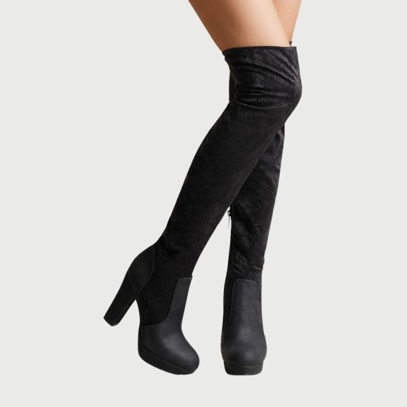 Stylish Over-the-Knee Boots with a Sturdy Block Heel