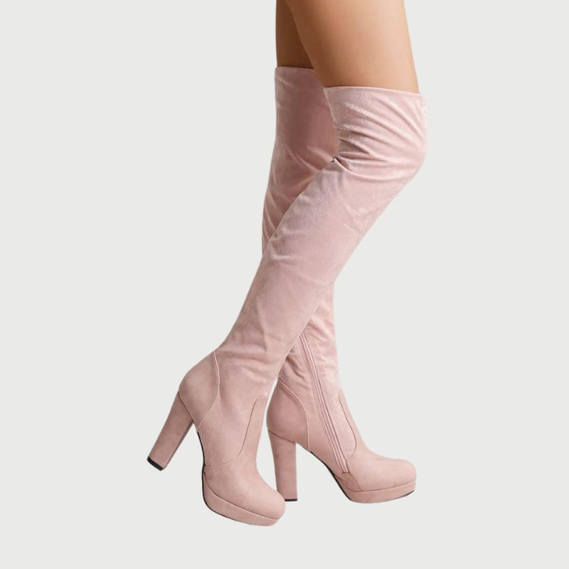 Stylish Over-the-Knee Boots with a Sturdy Block Heel