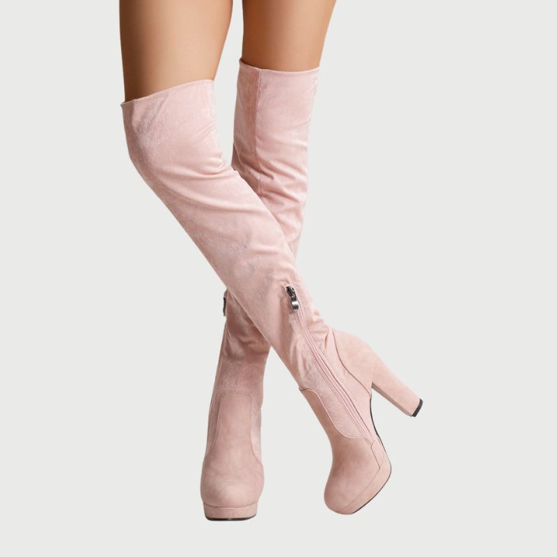 Stylish Over-the-Knee Boots with a Sturdy Block Heel