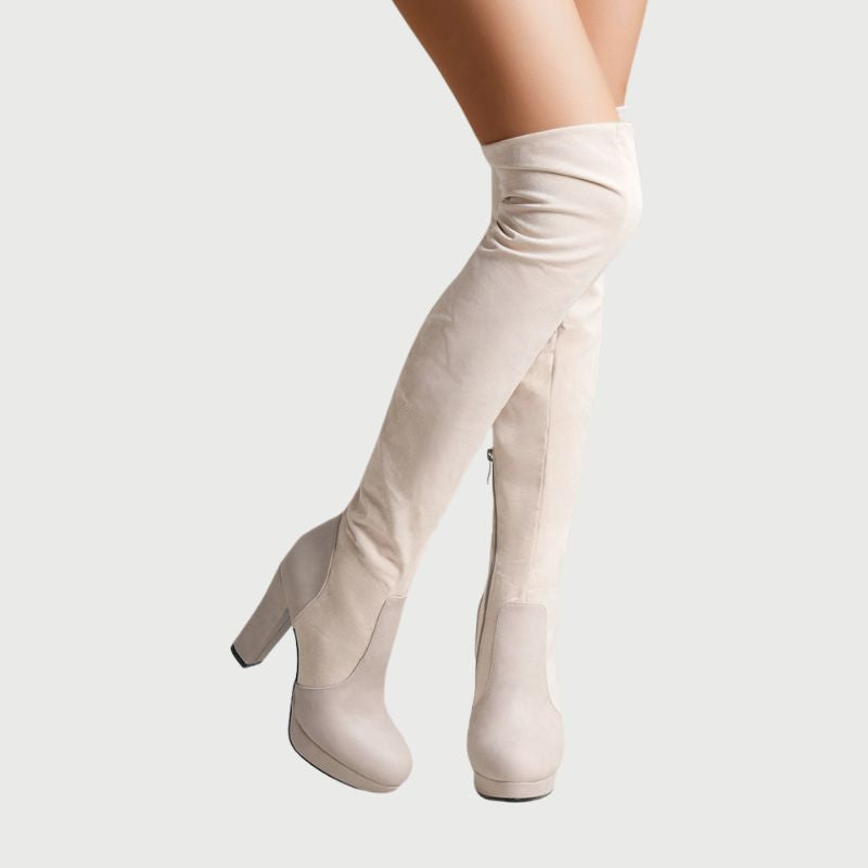 Stylish Over-the-Knee Boots with a Sturdy Block Heel