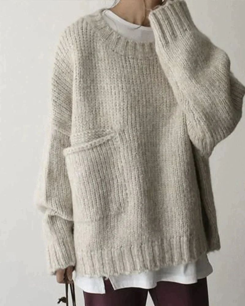 Oversized Sweater with Front Pocket