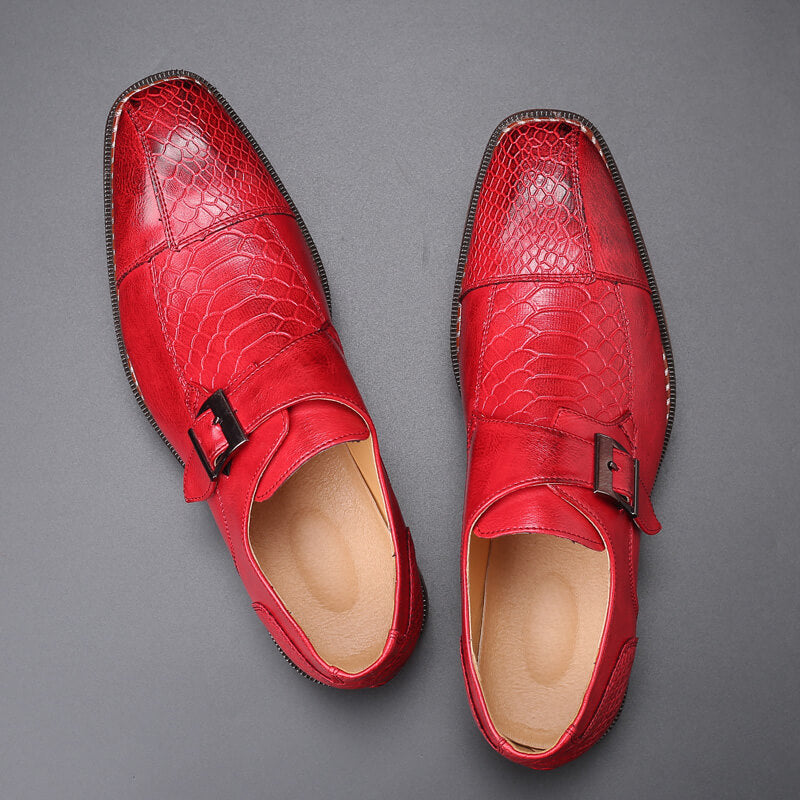 Business Shoes – Crocodile Pattern & Glossy Finish