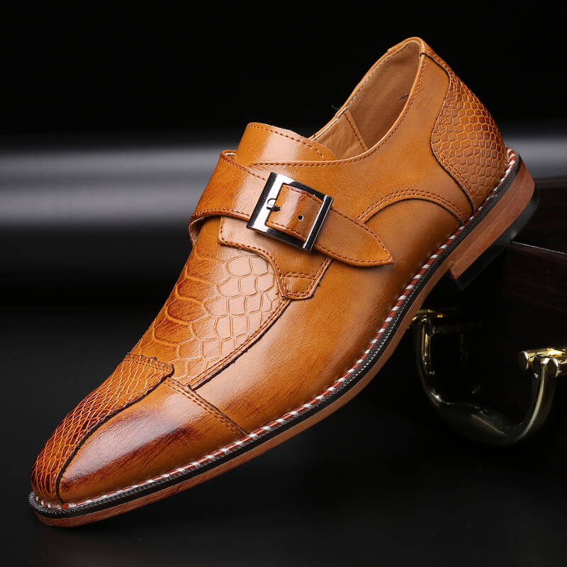 Business Shoes – Crocodile Pattern & Glossy Finish