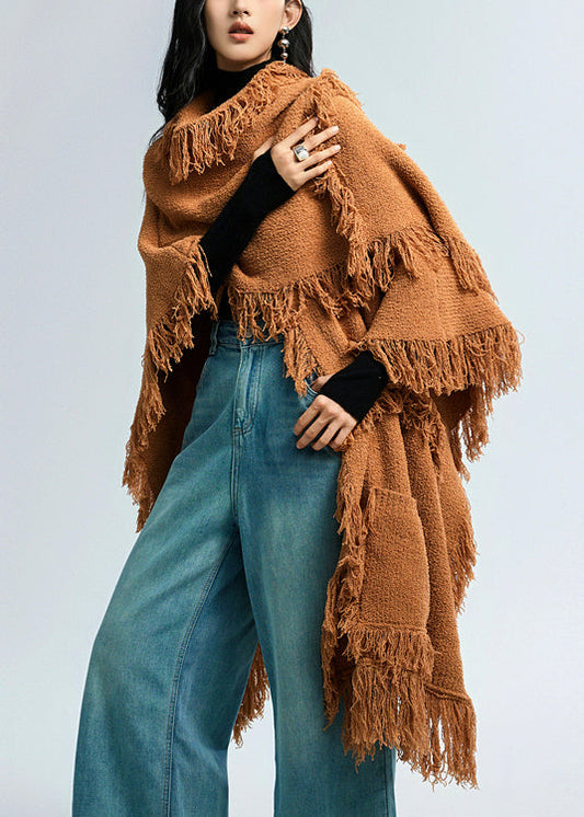 Fashionable Thick Coat with Tassels and Pockets