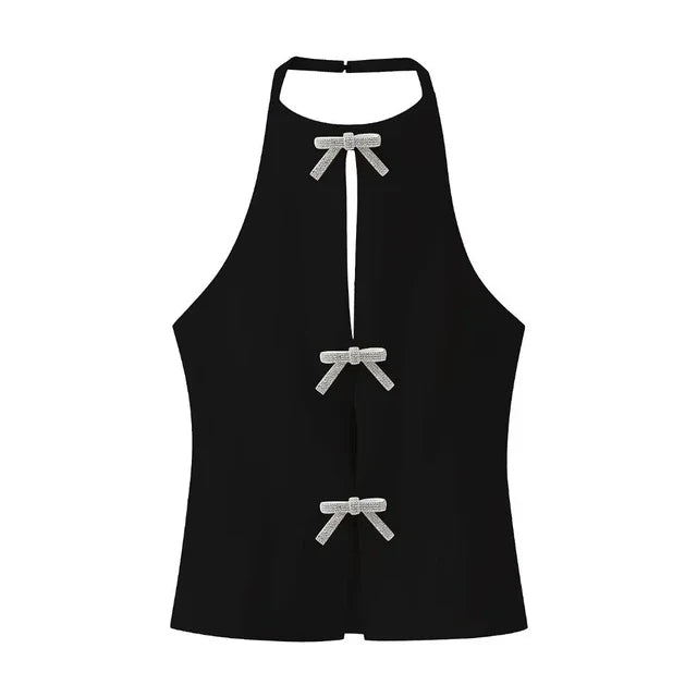 Durable Sleeveless Top with O-Neck and Open Back