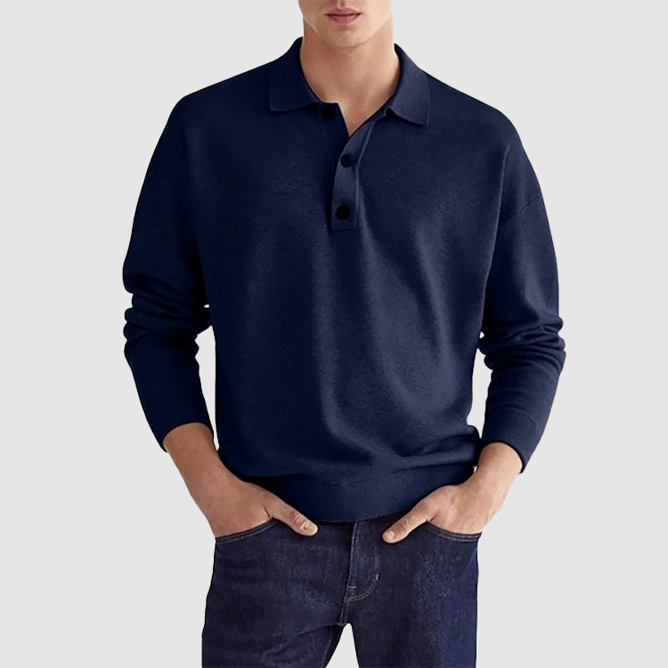 Long-Sleeve Polo Top