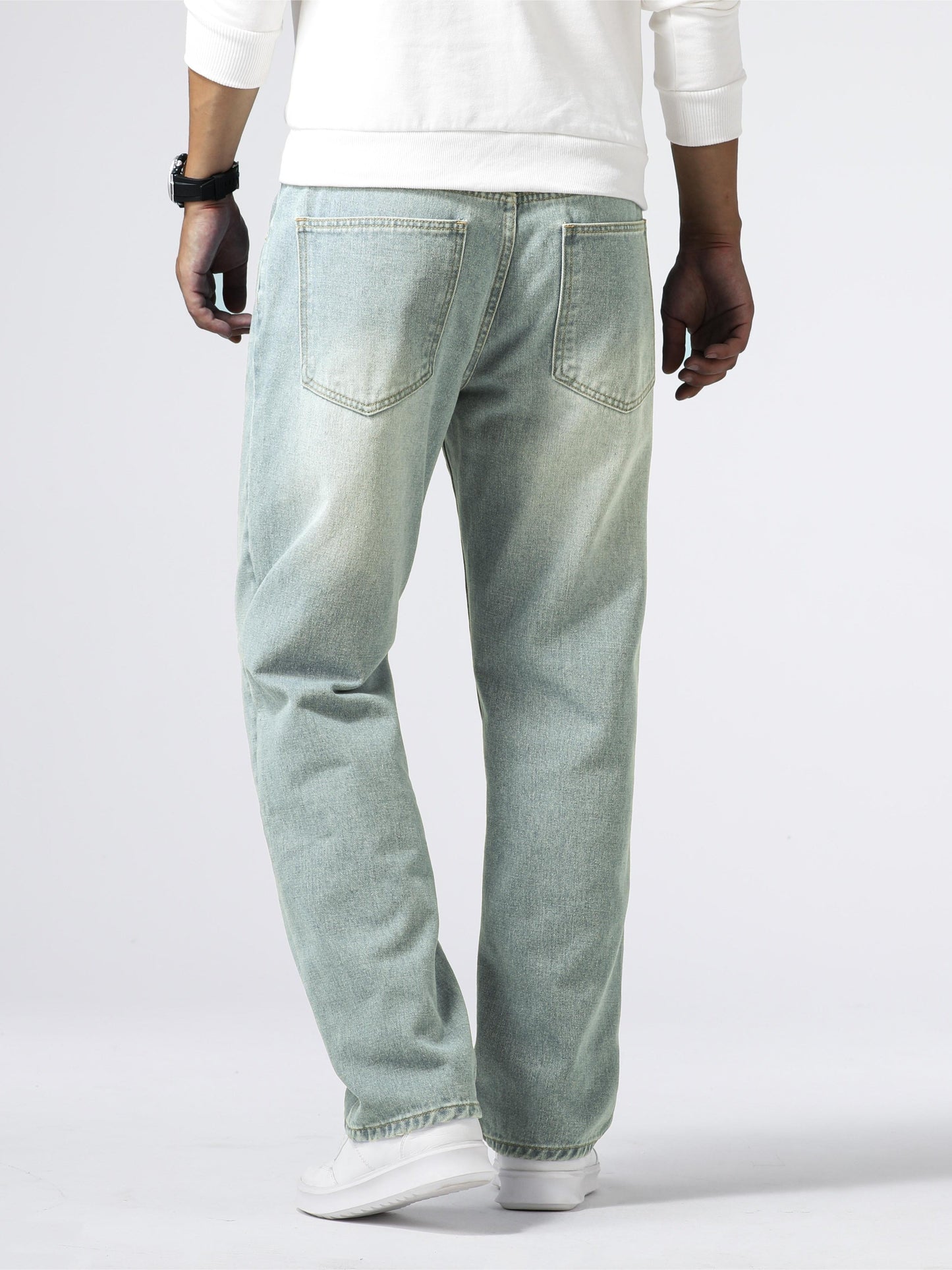 Classic Loose-Fit Distressed Jeans