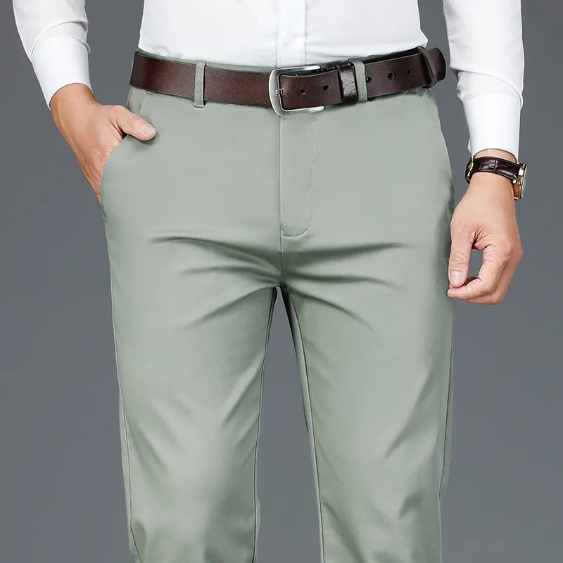 Casual Fit Trousers – Cotton-Spandex Blend & Flexible Shape